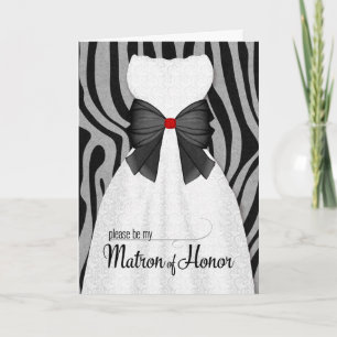Matron of Honour Request in Animal Print Invitation