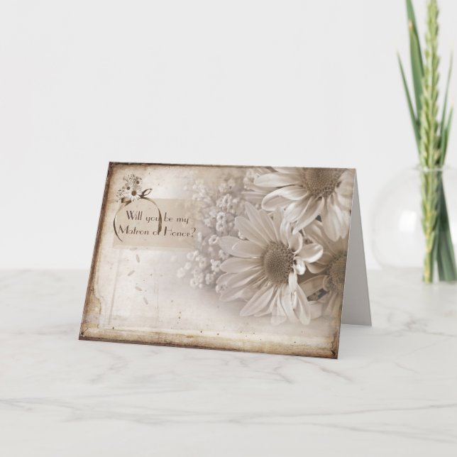 Matron Of Honour Request Invitation (Front)