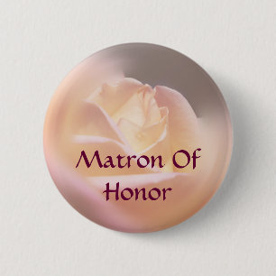 Matron Of Honour Rose Flower Wedding  2 Inch Round Button