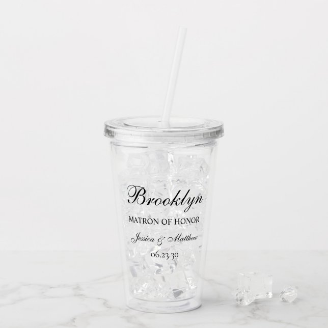 Matron of Honour Script Customized Acrylic Tumbler (Back Ice)