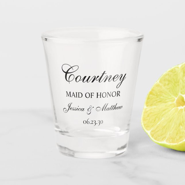 Matron of Honour Script Customized Shot Glass (Front)