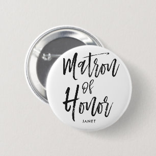 Matron of Honour Script Style Custom Wedding 2 Inch Round Button