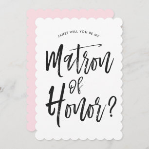 Matron of Honour   Script Style Custom Wedding Invitation