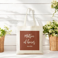 Matron of Honour Terracotta Brown Tote Bag