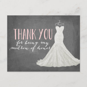Matron Of Honour Thank You   Bridesmaid Card