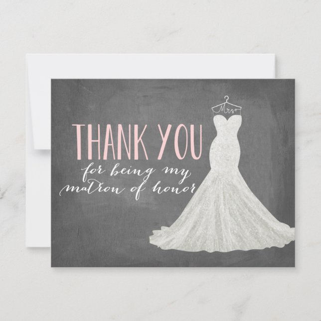 Matron Of Honour Thank You | Bridesmaid Card (Front)