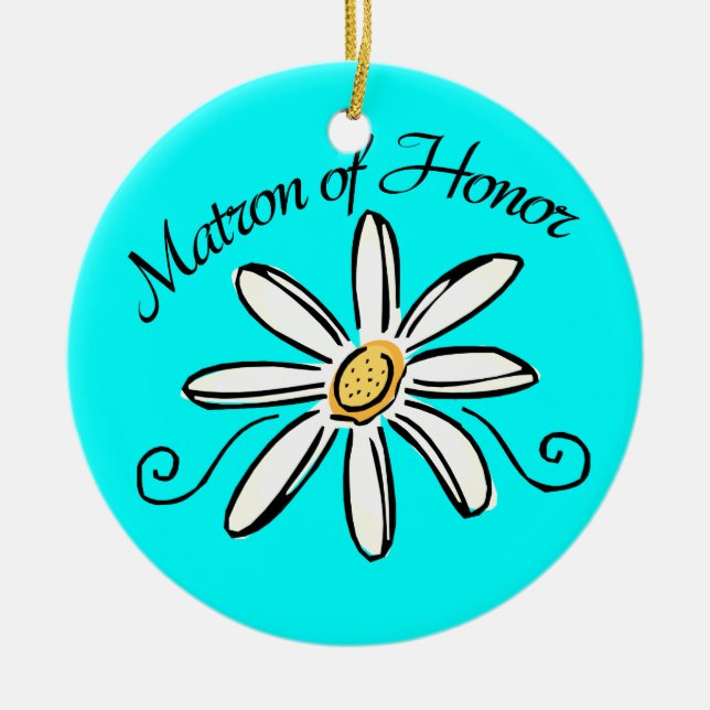 Matron of Honour Wedding Ceramic Ornament (Front)