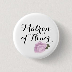 Matron of Honour Wedding Pinback Buttons Badges