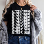 Matron of Honour White Matching Bridal Party T-Shirt<br><div class="desc">Looking for the perfect white bachelorette party shirt for your Matron of Honour? Look no further than our beach retro personalized matching bridal party t-shirt! This shirt is perfect for any bride-to-be who wants to show her bridesmaids that she truly values their friendship. Plus, it’s a great way to commemorate...</div>