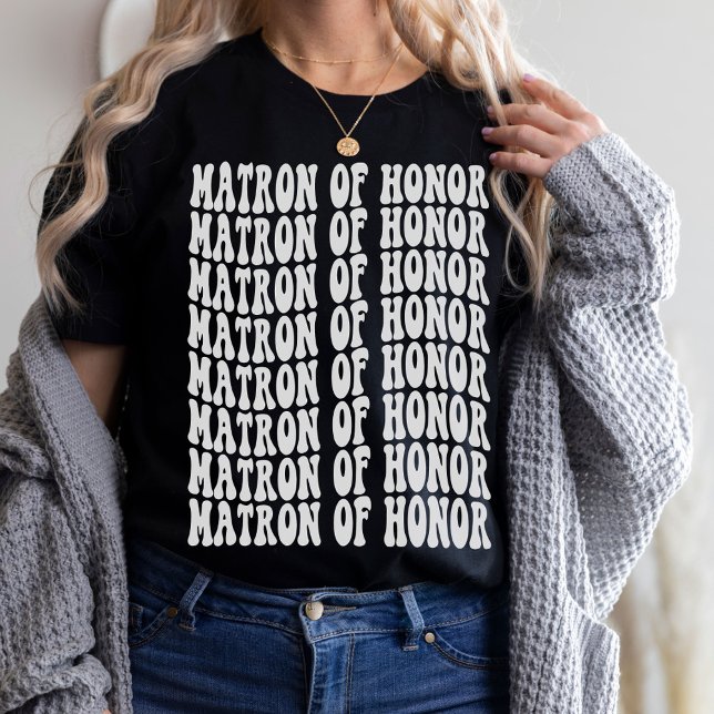 Matron of Honour White Matching Bridal Party T-Shirt (Creator Uploaded)