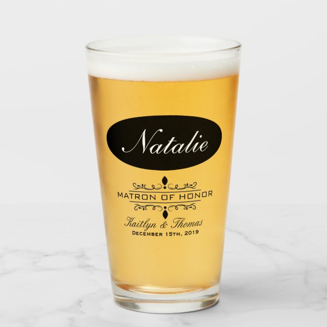MATRON PERSONNALISÉ DE VERRE DU PARTI DE MARIAGE H (Devant (rempli))