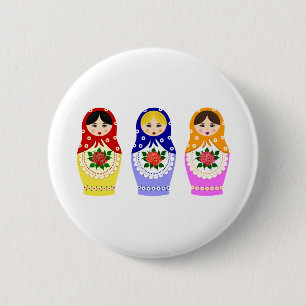 Matryoschka dolls 2 inch round button