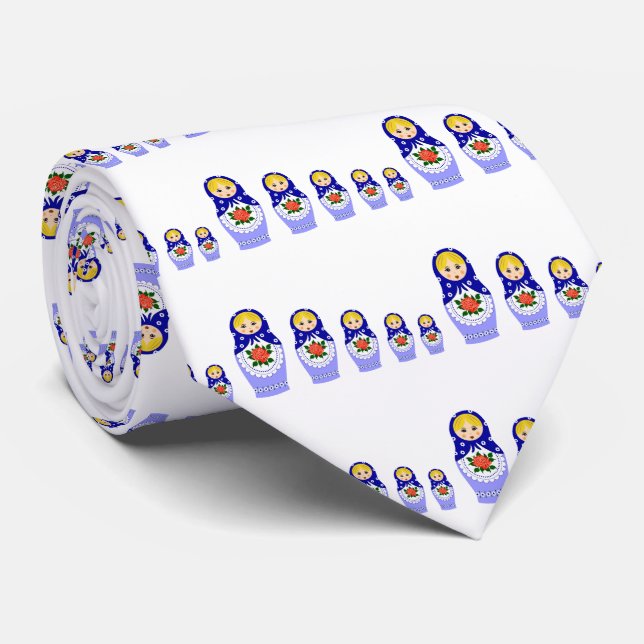 Matryoschka dolls blue tie (Rolled)