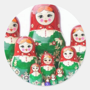 Matryoshka - матрёшка (Russian Dolls) Classic Round Sticker