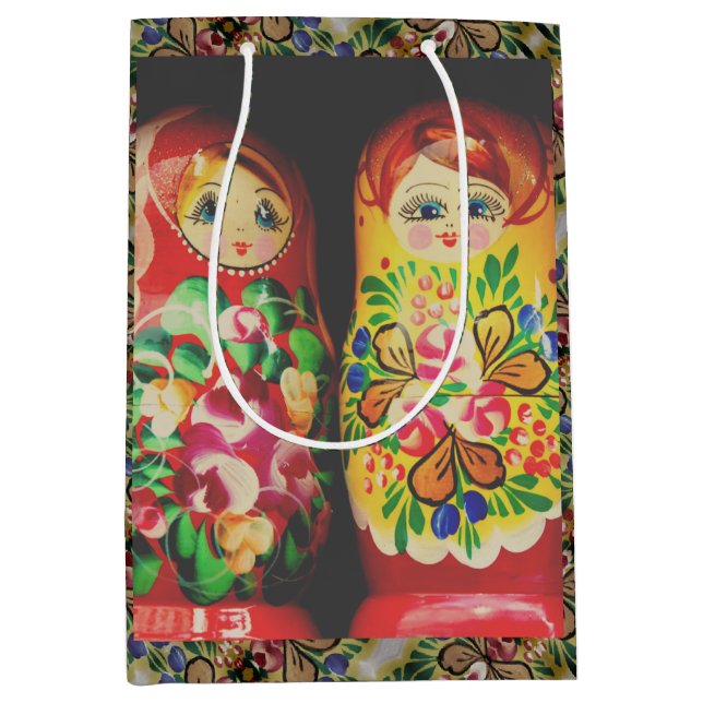 Matryoshka coloré Poupées Grand sac cadeau (Devant)