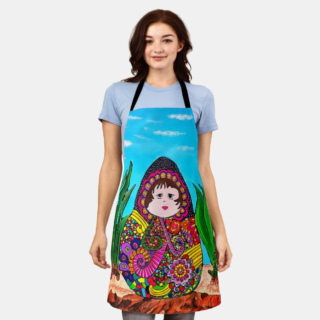 Matryoshka Doll in Mexico  Apron (Worn)