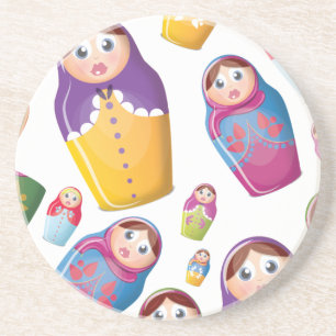 Matryoshka doll - Russian Nested Dolls Pattern Coaster