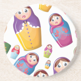 Matryoshka doll - Russian Nested Dolls Pattern Coaster