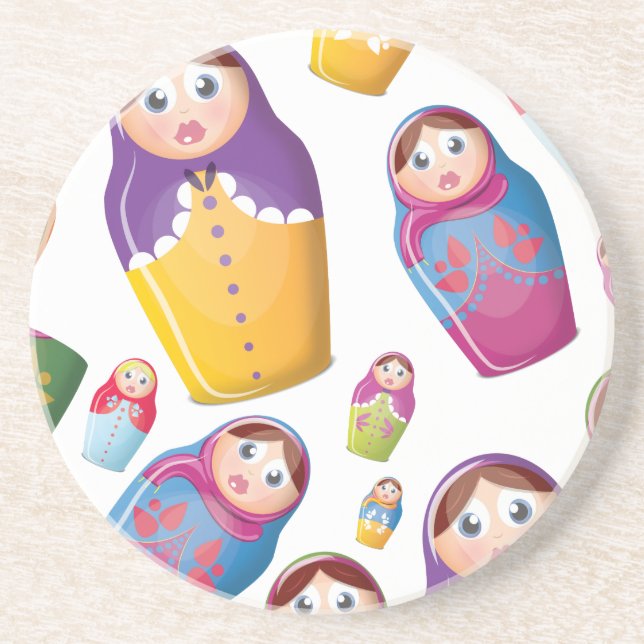 Matryoshka doll - Russian Nested Dolls Pattern Coaster (Front)