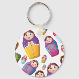 Matryoshka doll - Russian Nested Dolls Pattern Keychain