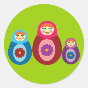 Matryoshka Dolls Classic Round Sticker