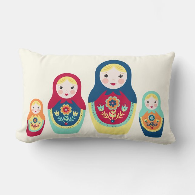 Matryoshka Dolls Lumbar Pillow (Front)
