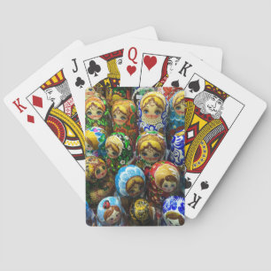 Matryoshka Dolls Souvenir Kiosk Travel Photo Playing Cards