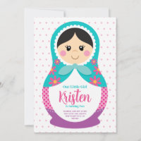 Matryoshka Invitation, Russian Doll birthday