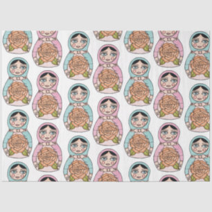 Matryoshka Nesting Doll Babushka Toy Soft Wrap Tissue Paper