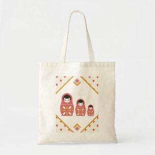 Matryoshka russian dolls tote bag