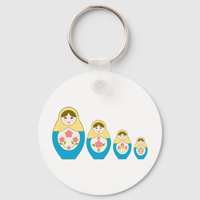 Matryoshka Russian Nesting Dolls Keychain (Front)