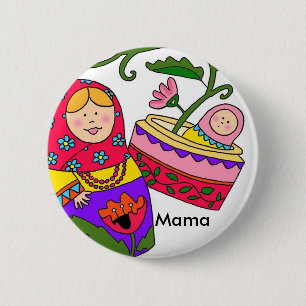 Matryoshka's Baby New Mom 2 Inch Round Button