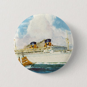 Matson Liner to Hawaii 2 Inch Round Button