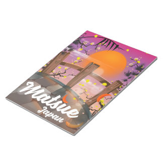 Matsue Japanese blossom poster. Notepad