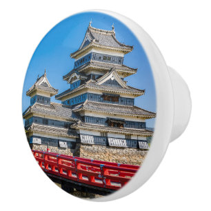 Matsumoto castle and bridge ceramic knob