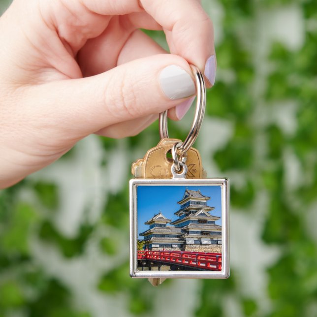 Matsumoto castle and bridge keychain (Hand)