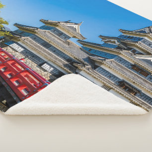 Matsumoto castle and bridge sherpa blanket