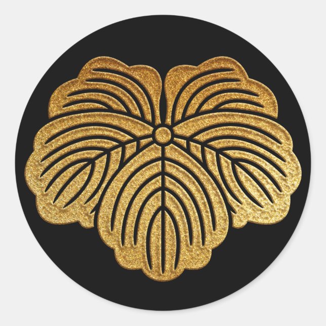 Matsunaga Tsuta Kamon Classic Round Sticker (Front)