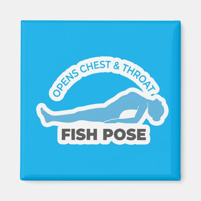 Matsyasana Fish Pose • Opens Chest & Throat Yoga Magnet (Front)