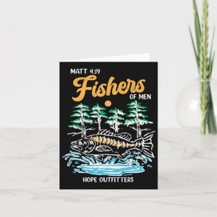 Matt 419 Fishers Of Men Christian Fishing Fathers  Card