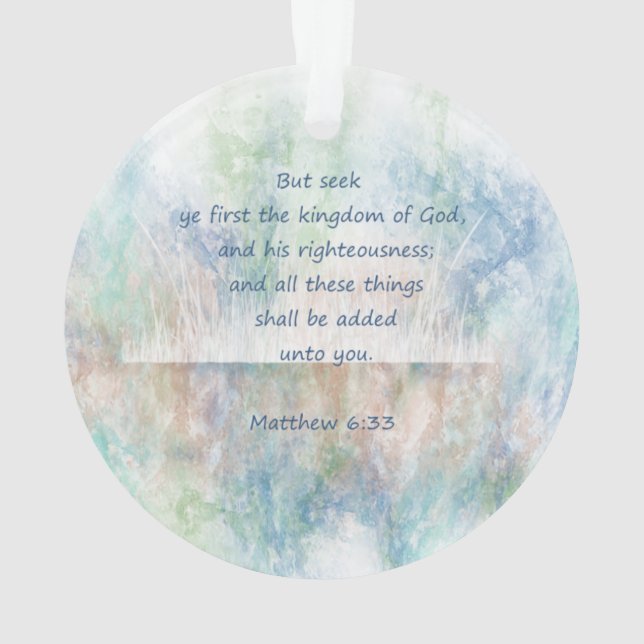 Matt 6:33 Chercher Ye Premier Dieu Bible Écriture (dos)