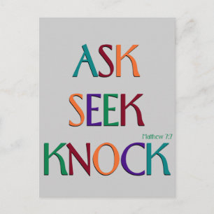 Matt 7:7 customizable template postcard
