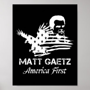 Matt Gaetz Face American Flag Eagle Trump 2024 Usa Poster