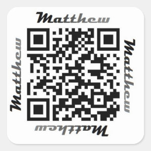 Matt (Matthew) QR Code Personalized NAME Sticker