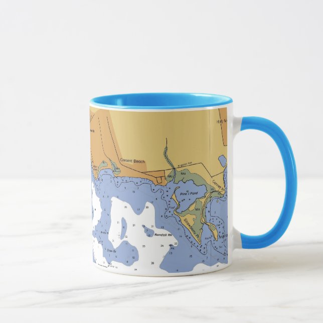 Mattapoisett MA. Harbour Nautical Chart Mug (Right)
