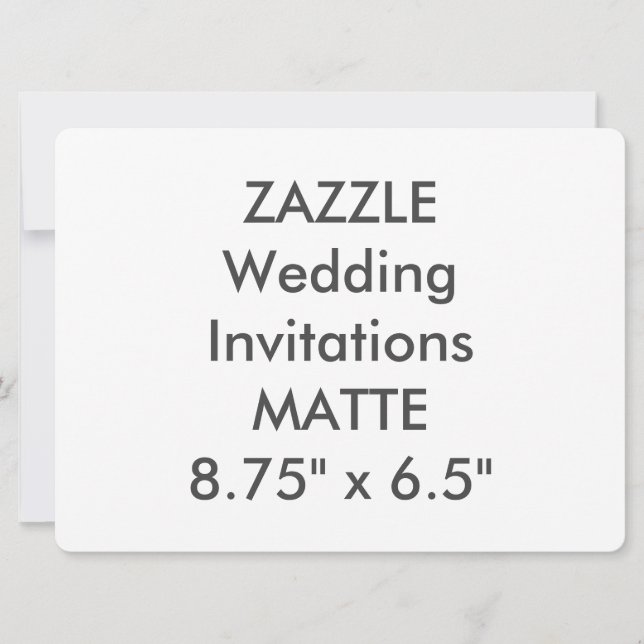 MATTE 120lb 8.75" x 6.5" Wedding Invitations (Front)