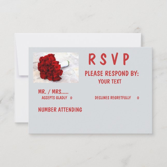 Matte 3.5" x 5", Standard white envelopes included RSVP Card (Front)