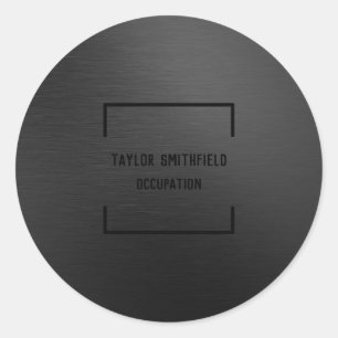 Matte Black Classic Round Sticker