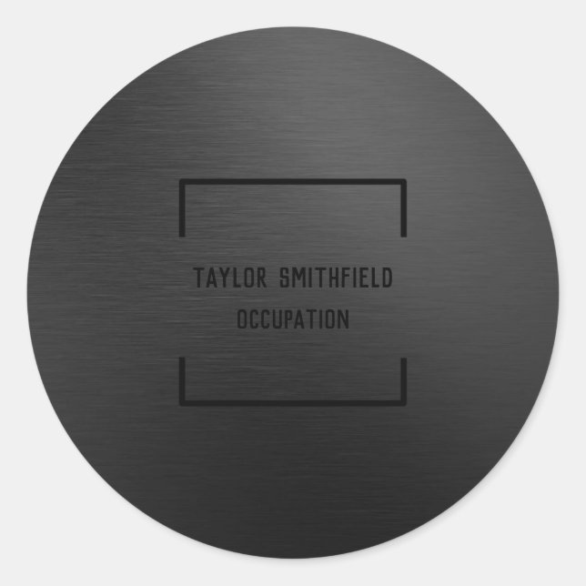 Matte Black Classic Round Sticker (Front)