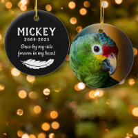 Matte Black Feather Photo Pet Bird Memorial